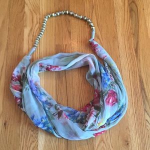 Beaded chiffon floral scarf